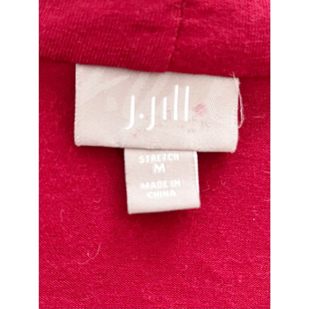 J JILL Red Longline Cardigan Open Front Lightweight Sweater M - Picture 7 of 8